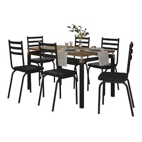 Conjunto Mesa Malva Tampo BP Com 06 Cadeiras 118 Preto Artefamol