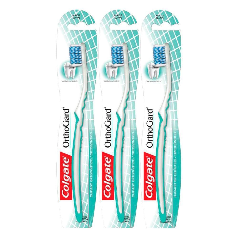Kit 3 Escova Dental Colgate OrthoGard Cabeça Ultra Compacta
