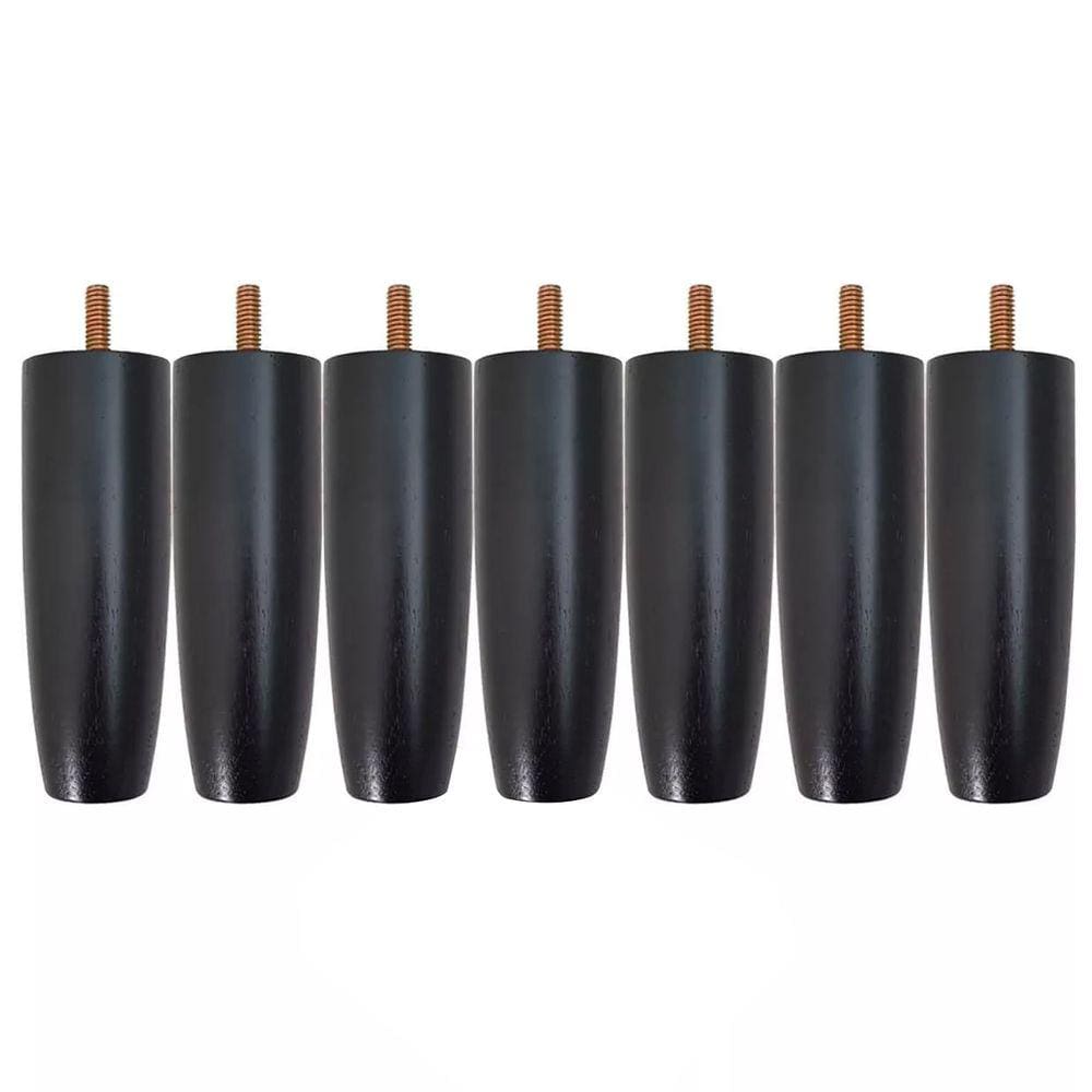 Conjunto 7 Pés Para Cama Colchão Box Baú Casal ou Solteiro 12cm
