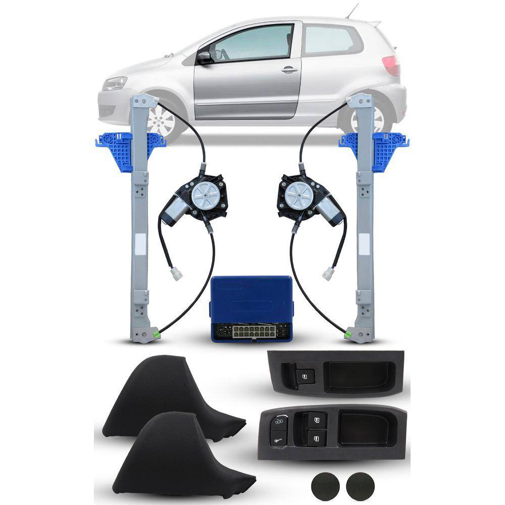 Kit Vidro Elétrico Vw Fox 2 Portas 2010 Em Diante Dianteiro Sensorizado