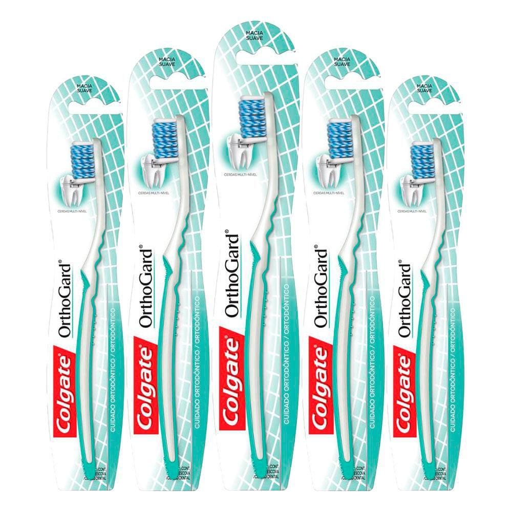Kit 5 Escova Dental Colgate OrthoGard Cabeça Ultra Compacta