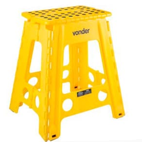 Banqueta Plastica Dobravel 450Mm Amarela Vonder