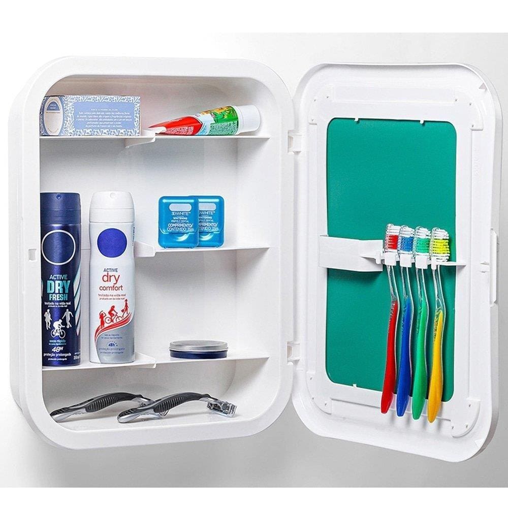 Armário Atlas para Banheiro Branco com Espelho