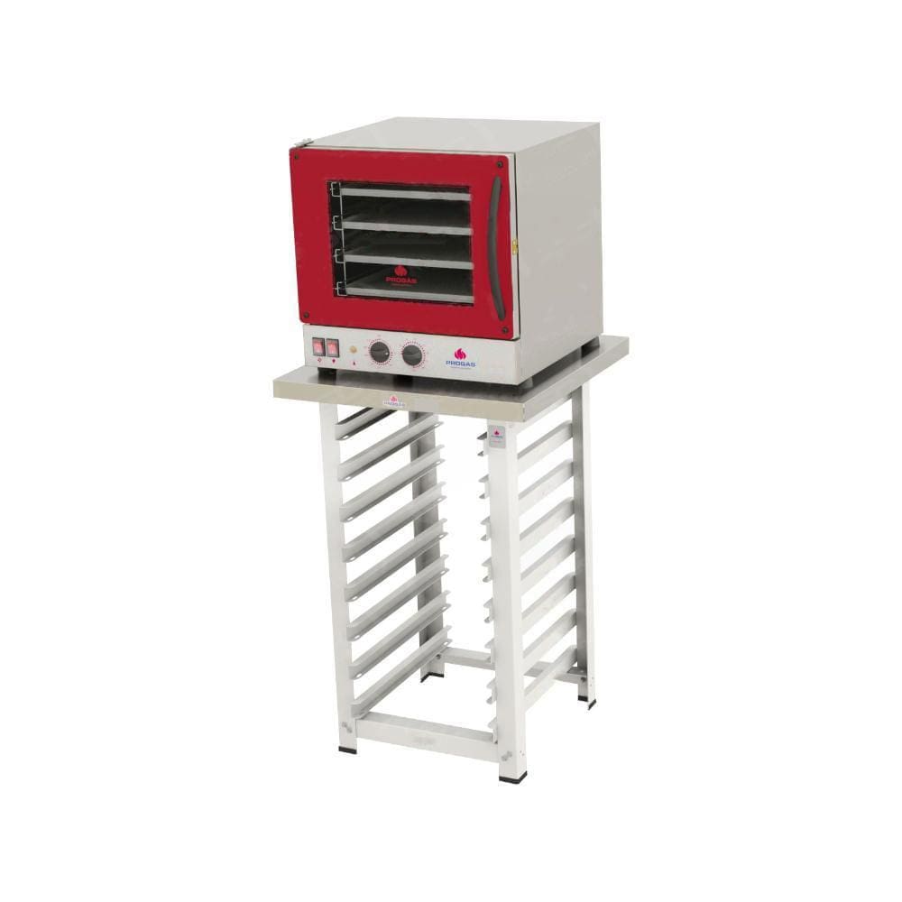 Kit Forno Turbo Eletrico Prp-004 Vermelho 220V + Bancada Mes-004 - Progas