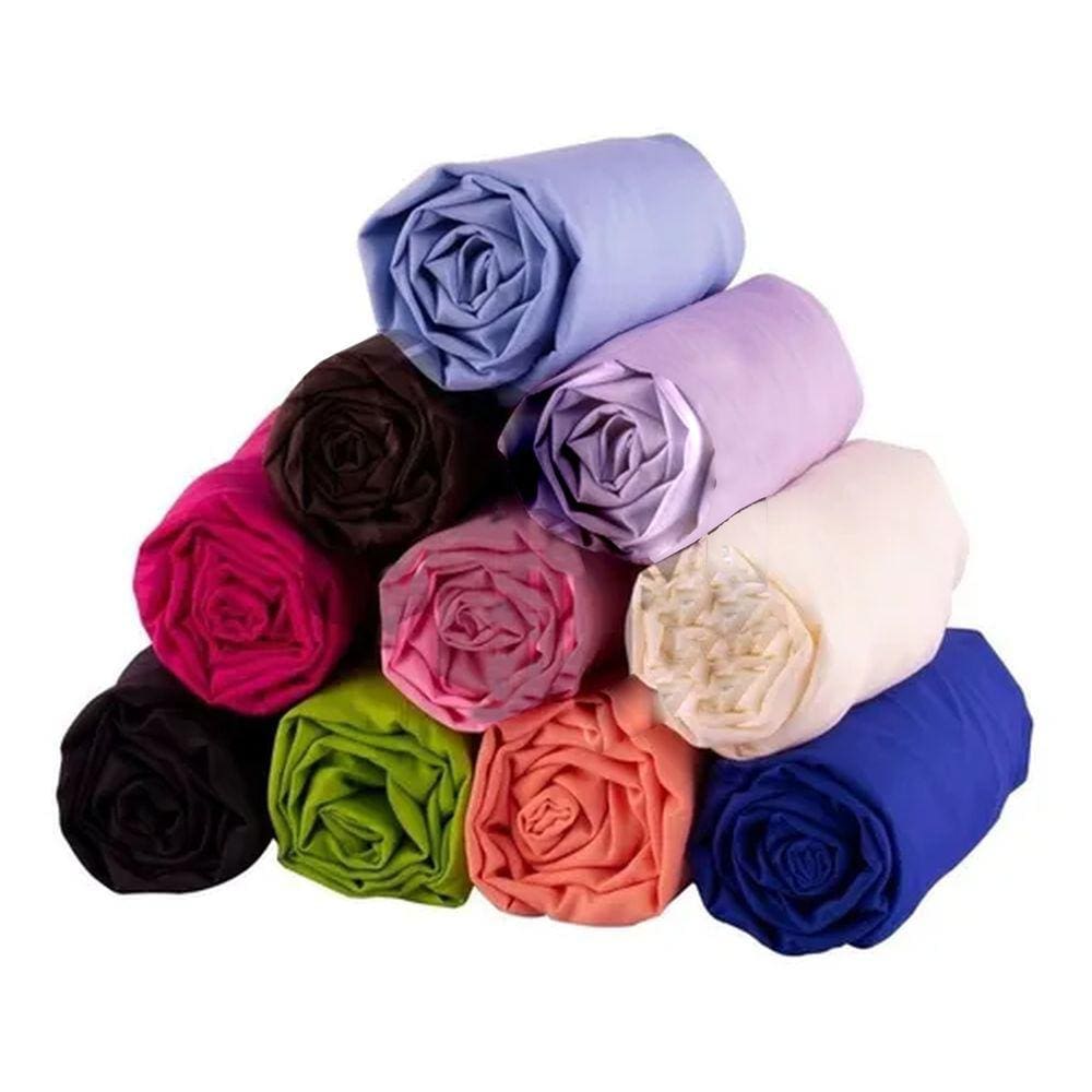 Lençol De Cama Solteiro Com Elástico Cores - Kit Com 10\t