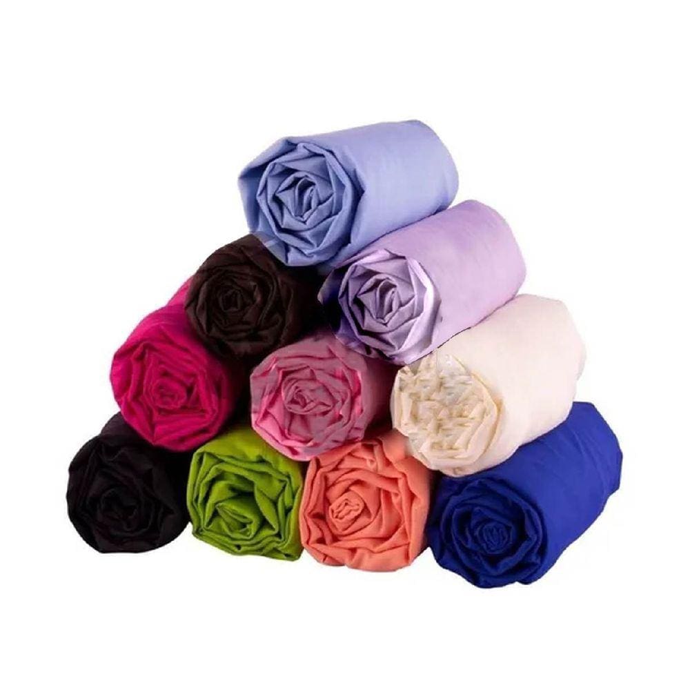 Lençol De Cama Casal Com Elástico Cores - Kit Com 5