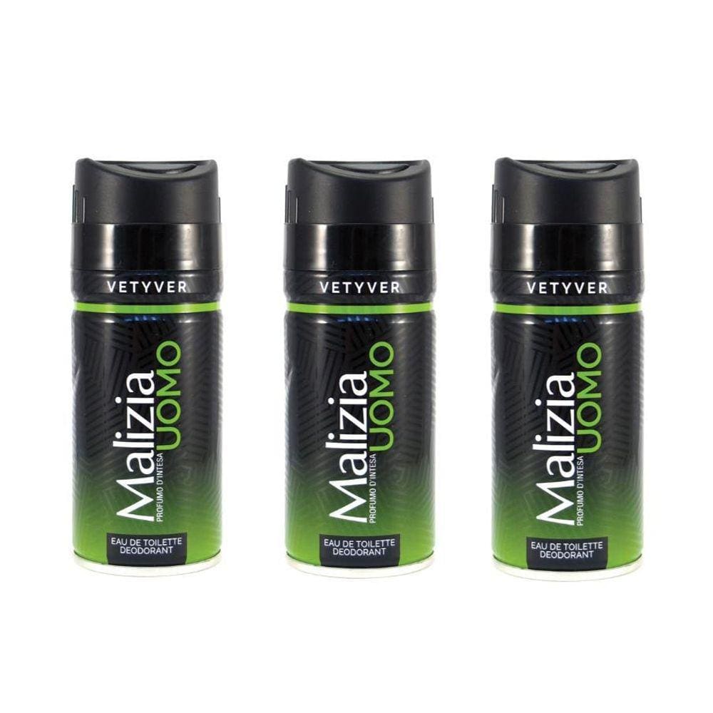 Kit Malizia Vetyver Déodorant Desodorante Masculino 150Ml