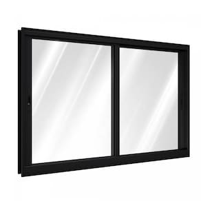 Janela de Alumínio Correr Lateral 2 Folhas Móveis 100x120cm Lucasa Preto