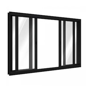 Janela de Alumínio 2 Folhas Móveis e 2 Fixas 100x150cm Lucasa Preto