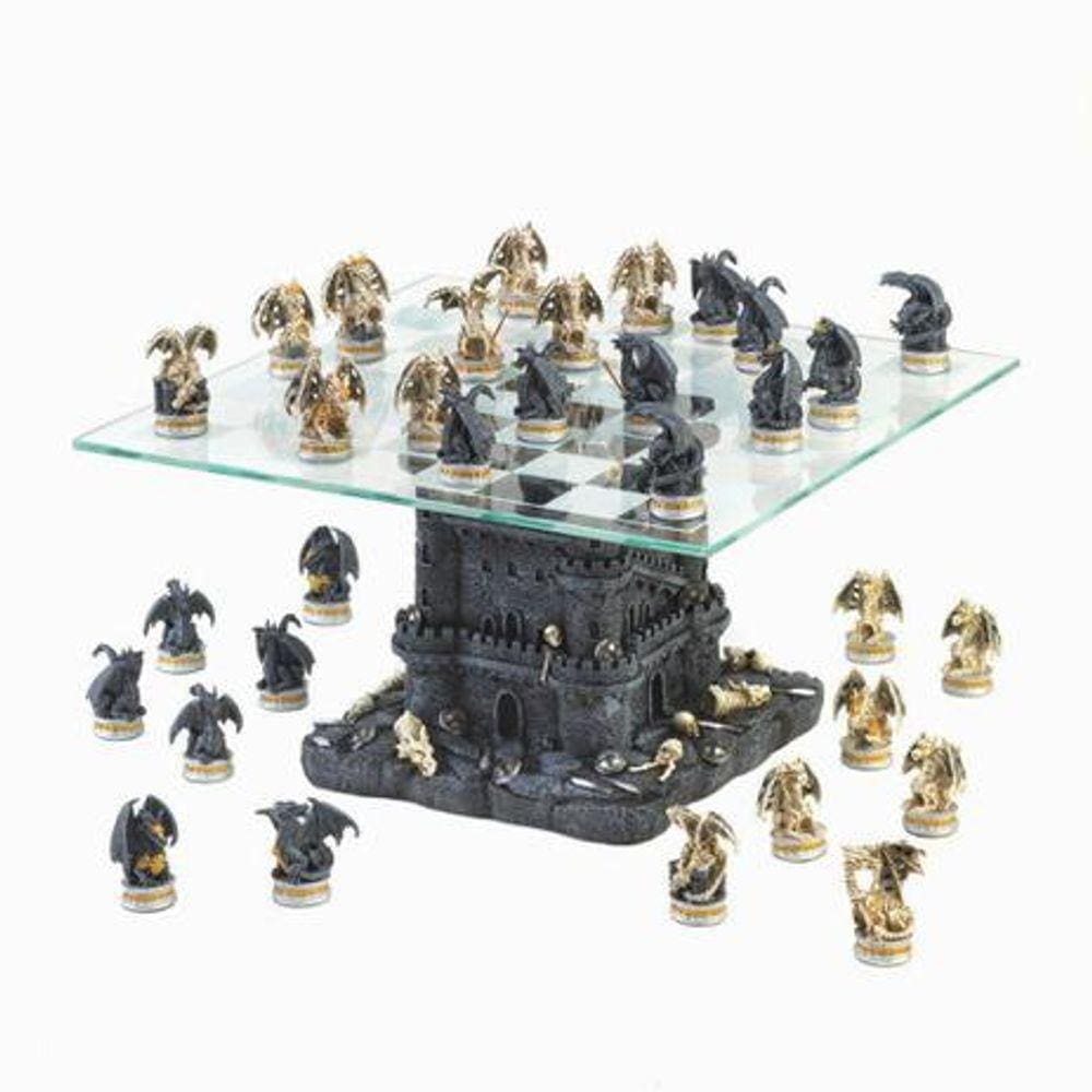 Jogo Tabuleiro De Xadrez Luxo Cavaleiros Medievais 3d 32 Pcs