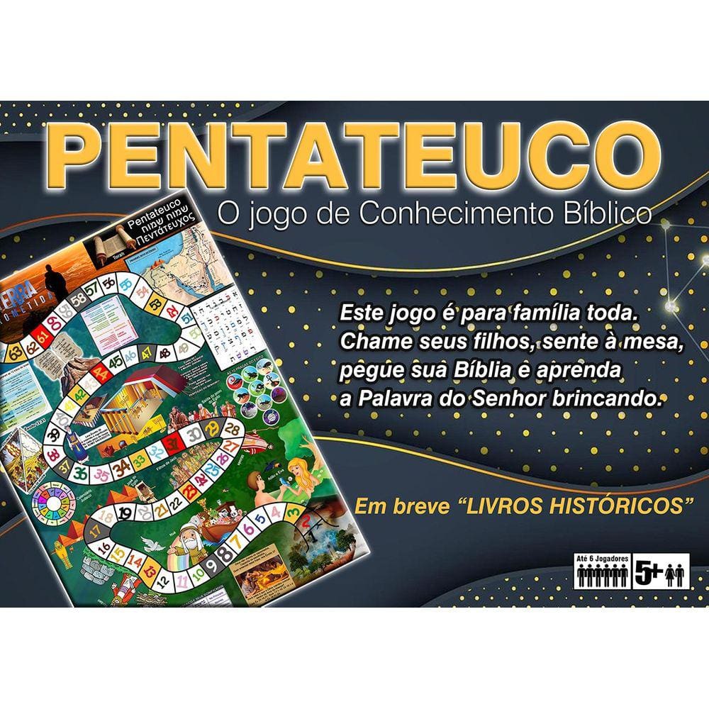 Jogo de Tabuleiro Cristão Evangélico Pentateuco