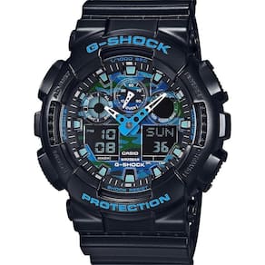 Relógio Masculino Shock Casio Preto/Azul Camuflado GA-100CB-1ADR