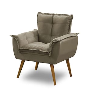 Poltrona Decorativa Opala Suede Capuccino Madelina Decor