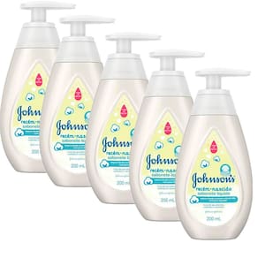 Kit 5 Sabonete Líquido Johnson`s Recém Nascido 200ml
