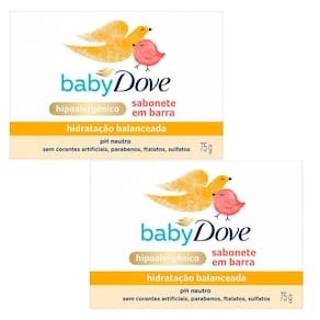 Kit 2 Sabonete na Barra Baby Dove Hidratação Balanceada 75g