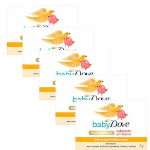 Kit 5 Sabonete na Barra Baby Dove Hidratação Balanceada 75g