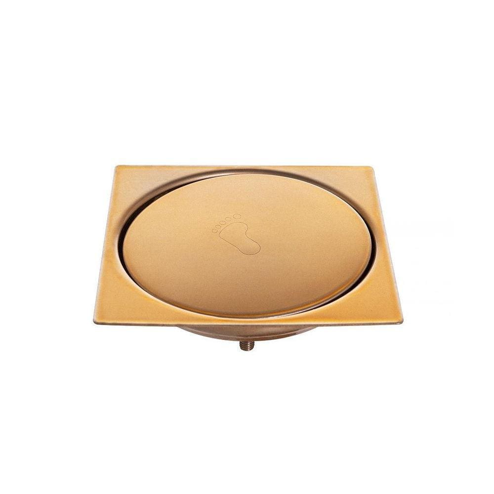 Ralo Para Piso Click Dourado 10X10 Cm + Porta Grelha