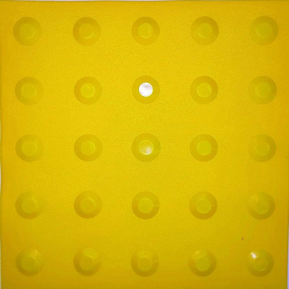 Piso tátil Alerta PVC Amarelo 16 peças 25x25cm Nbr9050