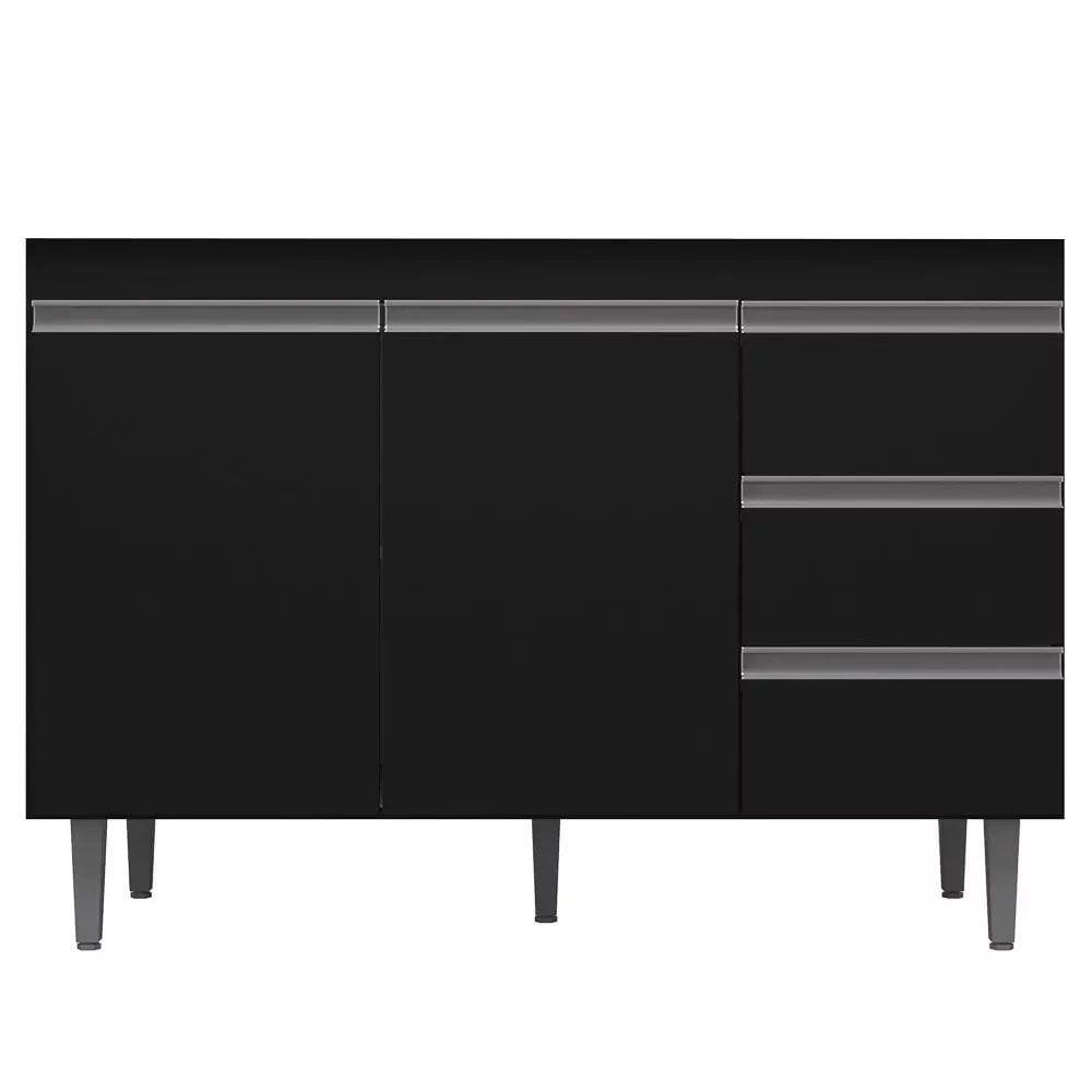 Balcão Gabinete de Pia sem Tampo 120cm 2 Portas 3 Gavetas Andréia - AJL Móveis