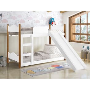 Beliche Infantil Encanto Branco Grenat com Escorregador- Gabrielli Móveis