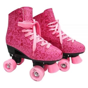 Patins Roller Estilo New Rosa N. 34 Dm Toys