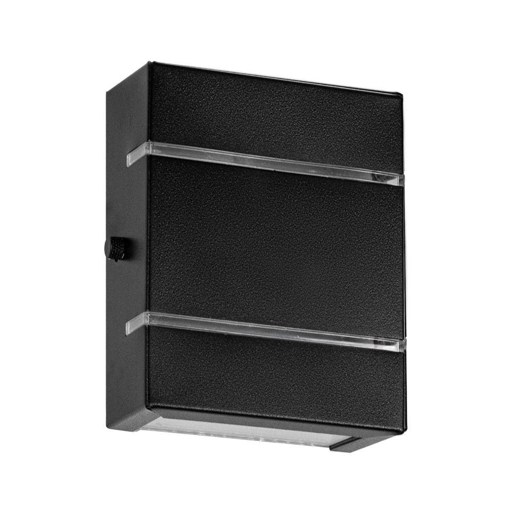 Arandela Slim Alumínio 2 Frisos Preto + LED G9 Branco Quente St2527