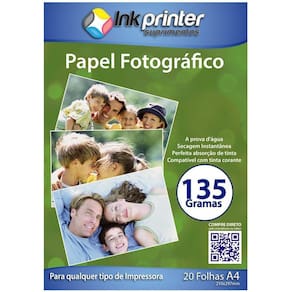 Papel Fotográfico Brilhante Glossy A4 135gr