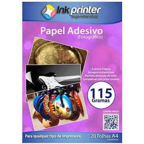 Papel Fotográfico Brilhante Glossy A4 115gr (ADESIVO)