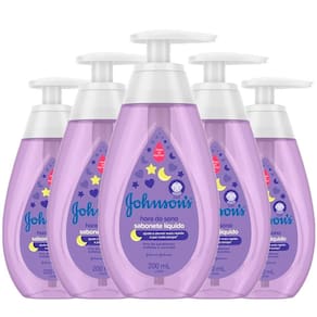 Kit 5 Sabonetes Líquido Johnson`s Baby Hora do Sono 200ml