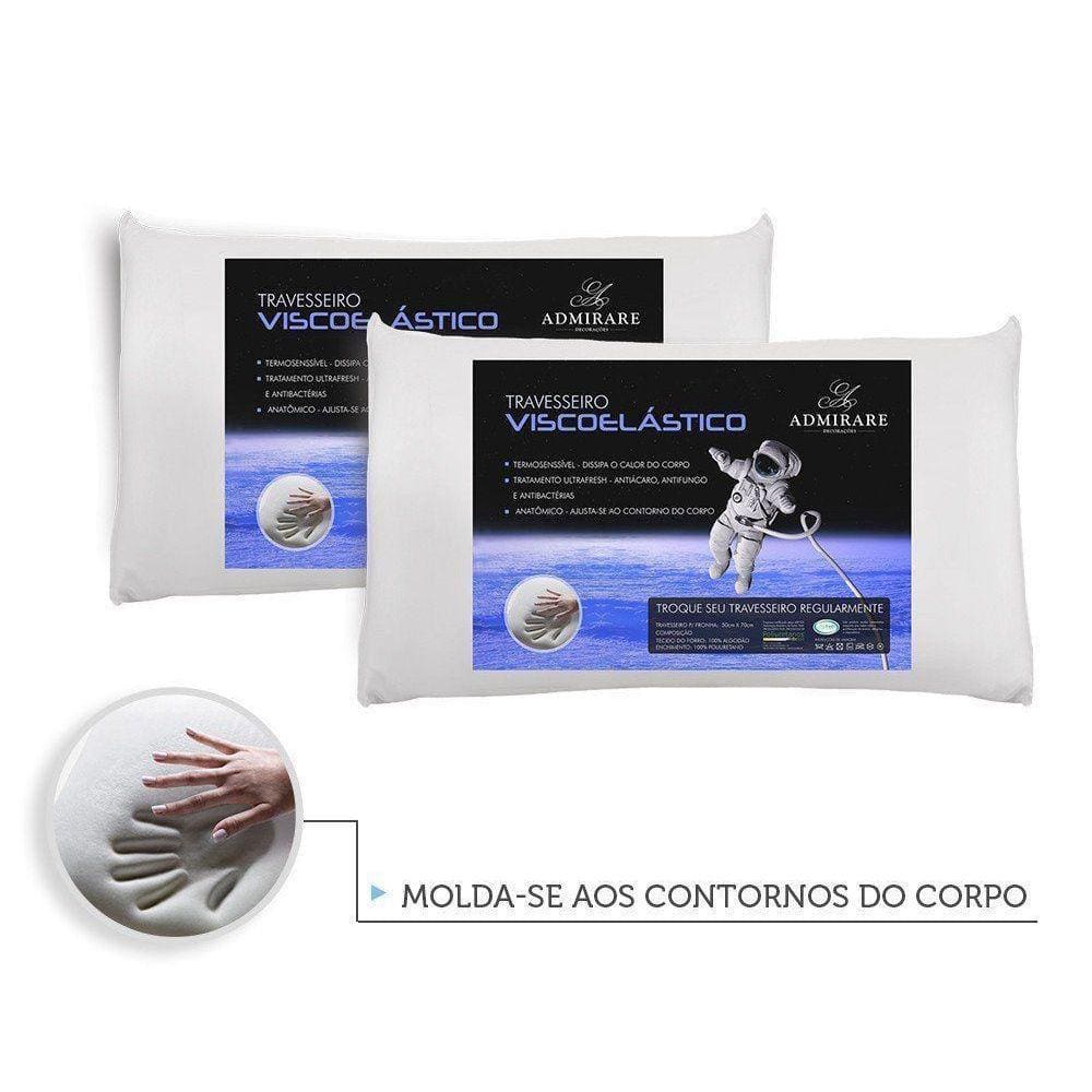 Kit 2 Travesseiro Nasa Viscoelástico SLIM | Admirare