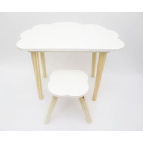 Mesa e banco infantil modelo nuvem