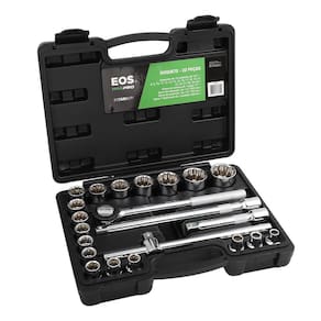 Jogo De Soquetes EOS Titanium em Aço CRV 22 Peças c/ Maleta