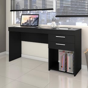Mesa de Escritório Office Nogal c/ Branco Notável Móveis