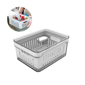 Pote Organizador Geladeira C/ Cesto Legume Frutas 2,2l Fresh
