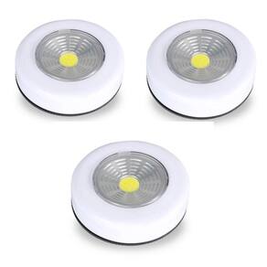 Conjunto 3 Luminárias de Toque Auto Adesiva Para Guarda-Roupas Luz Fria