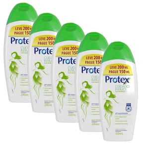 Kit 5 Sabonetes Líquido Íntimo Protex Fresh Equilibrium Leve 200ml Pague 150ml