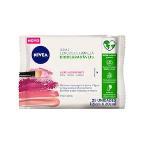 Lenços Demaquilantes De Limpeza Nivea 3x1 Hidratante - 25 Unidades