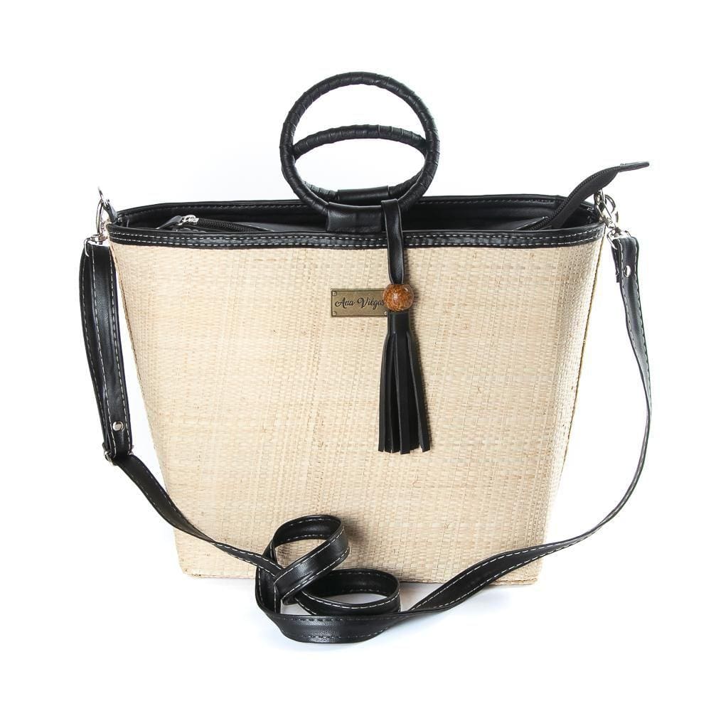 Bolsa Transversal Feminina Palha Quadrada Botão Alça Estilo