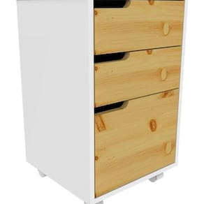 Gaveteiro De Chão 61X38X36Cm Madeira Pinus - Malwe - Branco