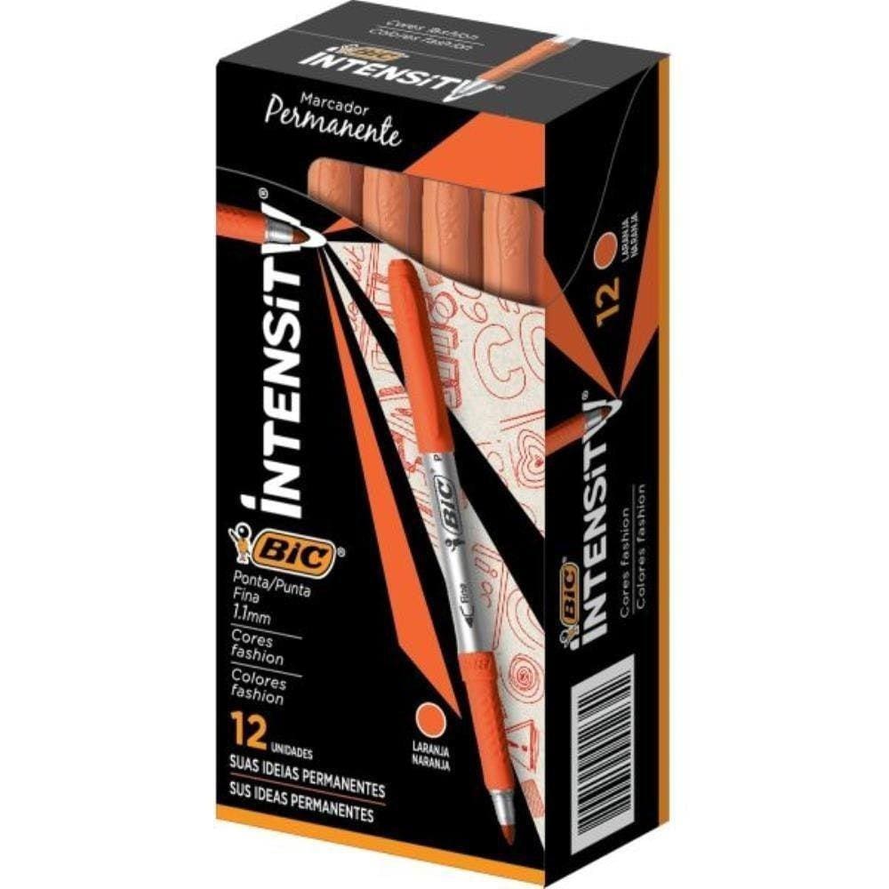 Marcador Permanente Marking Fashion 1,1Mm Laranja 12 Un