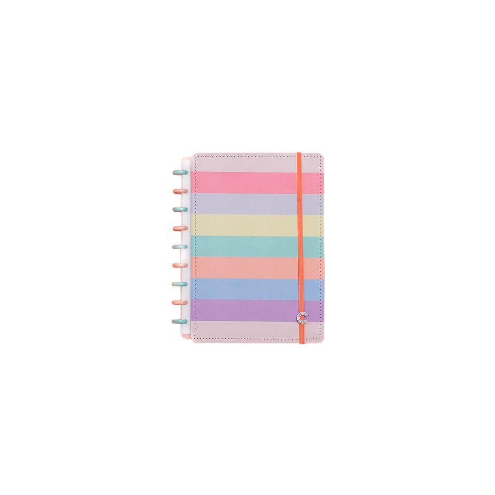 Caderno Inteligente Arco Ìris Pastel Tamanho Médio 80 Folhas