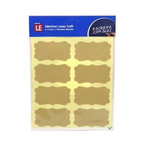 Adesivo Lousa Craft Pvc com 8 Etiquetas Bege 20,5x23cm