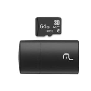 Leitor USB 2 em 1 Cartao de Memoria Classe 10 64GB MC164 - Multilaser