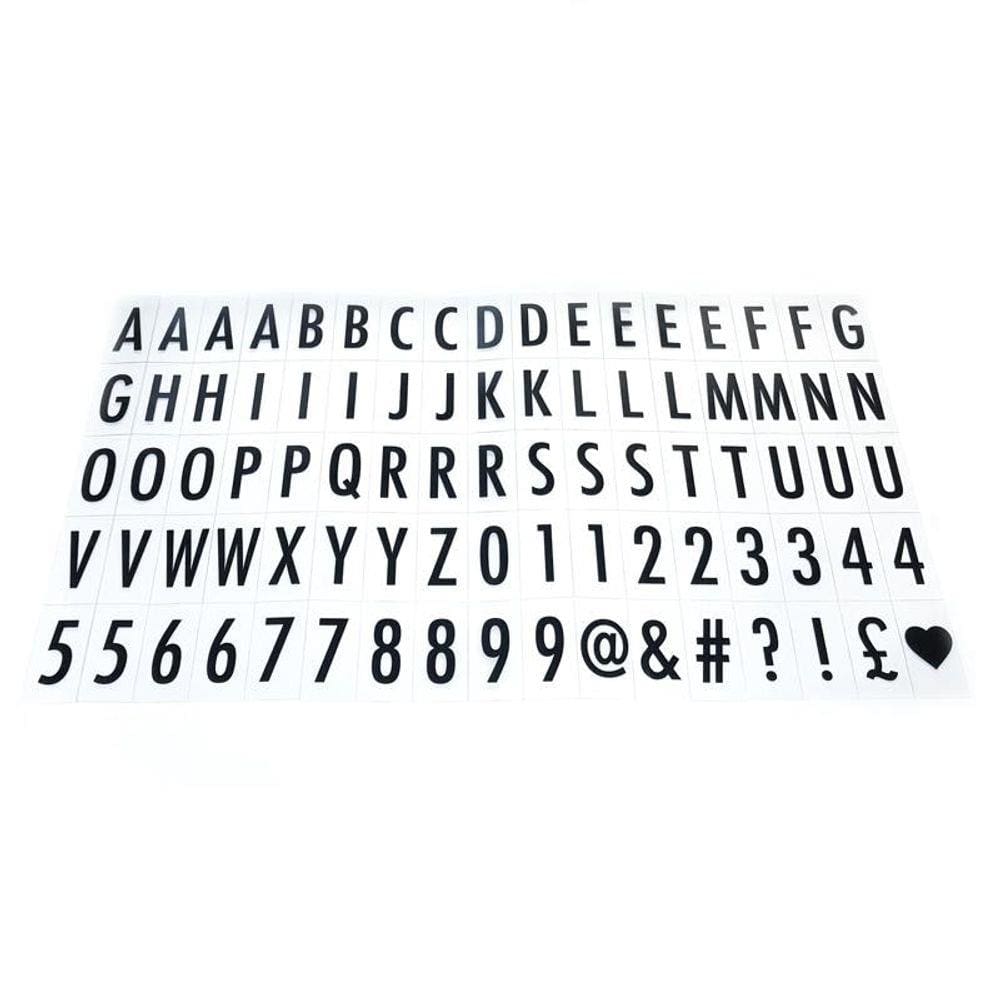 85 Letras Finas Pretas para Luminária Letreiro de Cinema