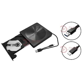 Leitor e Gravador de Cd Dvd Externo para PC e Notebook Usb 3.0 Drive Portátil Slim Preto USB C Ultrabook Windows