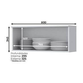 Armário De Cozinha Henn Americana 1 Porta Basculante 80 Cm C354-05 Branco