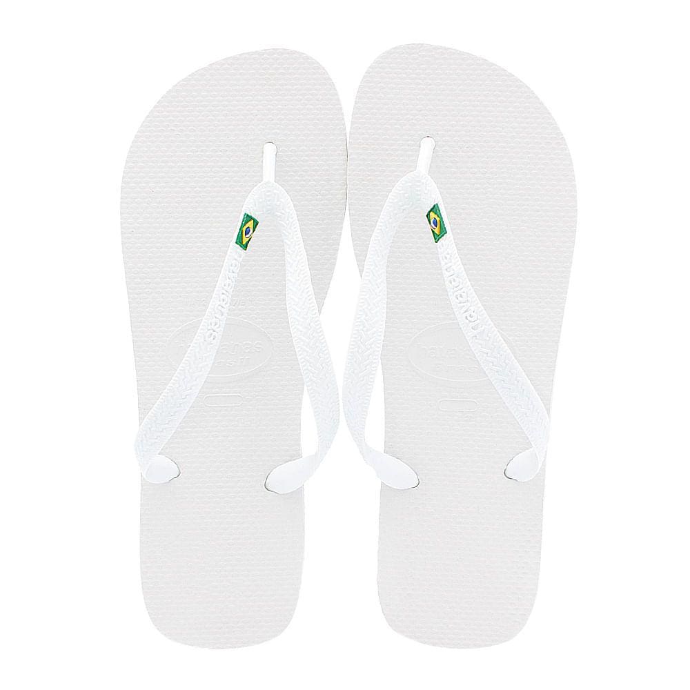 Sandálias Havaianas Brasil Branco Tamanho 39/40 1 Par