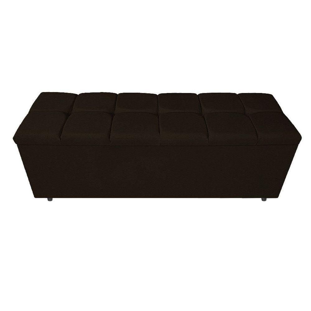 Calçadeira Estofada Manchester 160cm Queen Size Corano Marrom