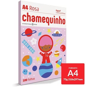 Papel Sulfite Chamequinho ROSA 75g/m  A4 21x29,7cm 100 FL