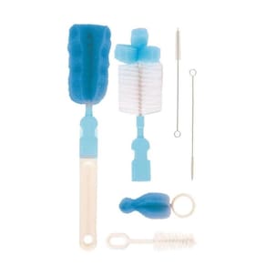 Kit de Escovas de Lavar Mamadeiras e Canudos Azul Buba